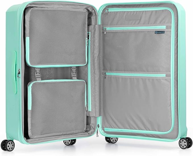 Traveler's Choice Pagosa Hardshell Expandable Luggage with Spinner Wheels, Mint, 30-Inch Large