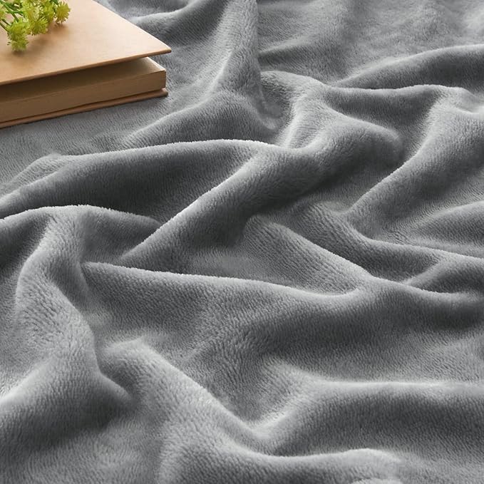 BEDELITE Fleece Blankets Queen Size Grey Throw Blankets for Bed, Luxury Plush Cozy Fuzzy Blanket 90x90 inches, Super Soft Warm Lightweight Throw Blanket All Seasons Suitable