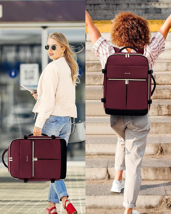 LOVEVOOK 40L Large Travel Backpack for Women, Flight Approved, Waterproof, TSA Compliant, Fits 17.3'' Laptop, 17 Pockets, 3 Packing Cubes