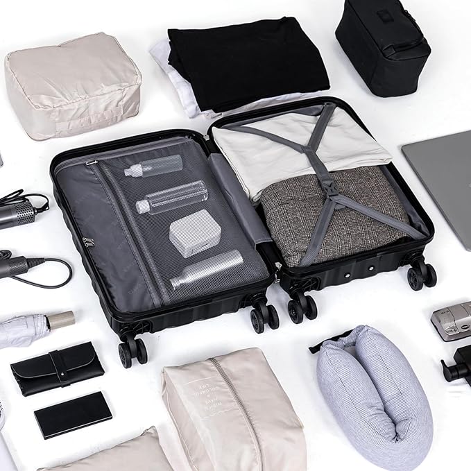 Luggage Sets 5 Piece, Suitcases with Wheels, ABS Hard Case Luggage with TSA Lock Spinner Wheels, Carry On Luggage Set(5 Piece Sets (20"/24"/28"/DB/TB))