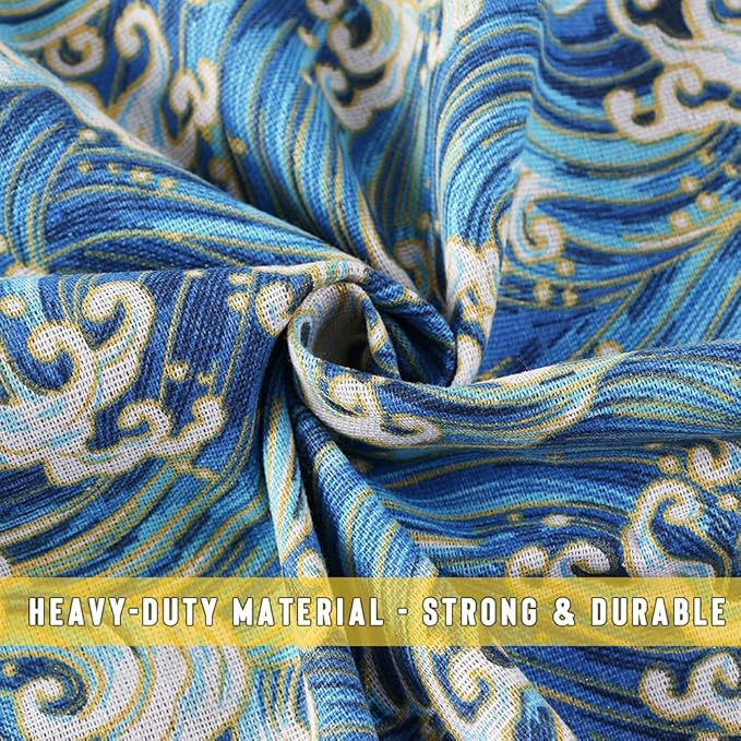 Sanlykate Extra Large Laundry Bag with Drawstring Closure and Handle, 28 x 40 Inch Heavy Duty Travel Dirty Clothes Bag for Laundromat and Household, Blue Wave