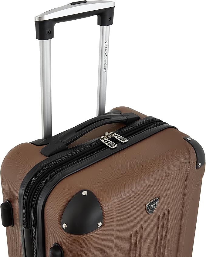 Travelers Club Chicago Hardside Expandable Spinner Luggage, Rum Caramel, 22" Carry-On
