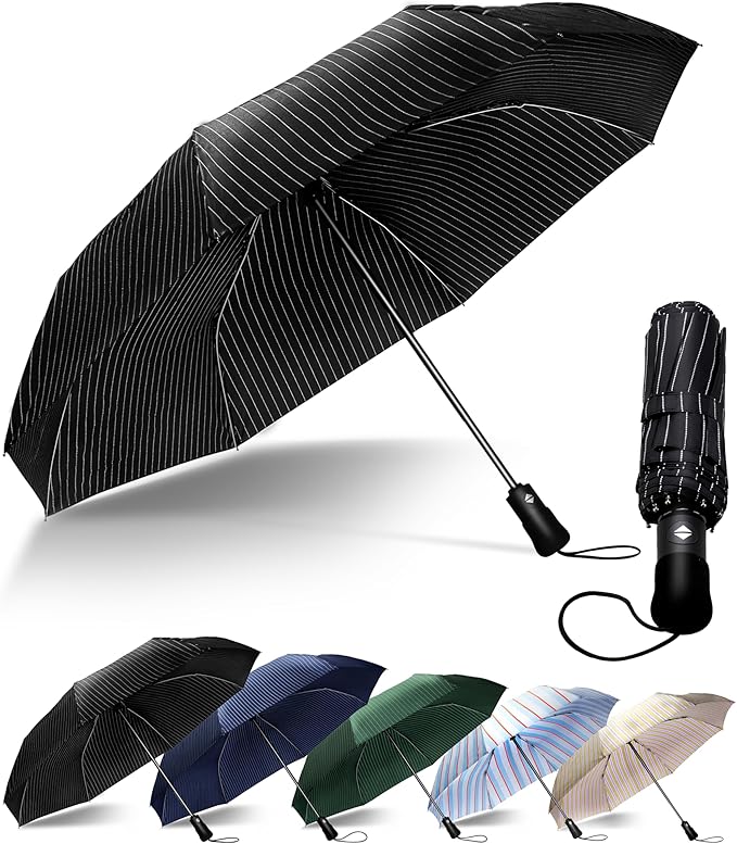 Travel Compact Umbrella Windproof - Portable Automatic for Rain, Folding Umbrella for Men and Women, Portable 210T Fabric