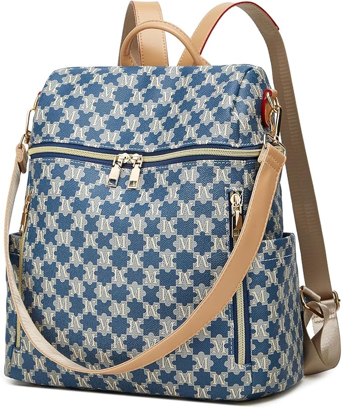 Makes Backpack Purse for Women PU Leather Travel Satchel Handbag Convertible Design Bag with Purse 2 Piece