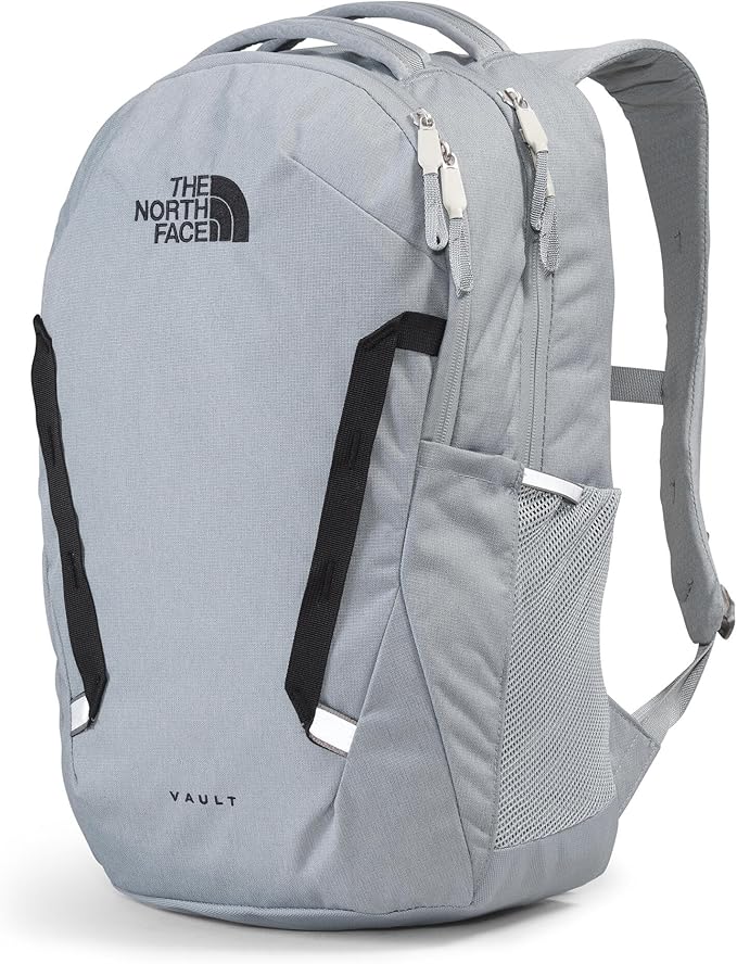 The North Face Vault Everyday Laptop Backpack - Commuter Travel Bag, Water-Repellent Finish, Spacious Compartment, Mid Grey Dark Heather/TNF Black-NPF, One Size