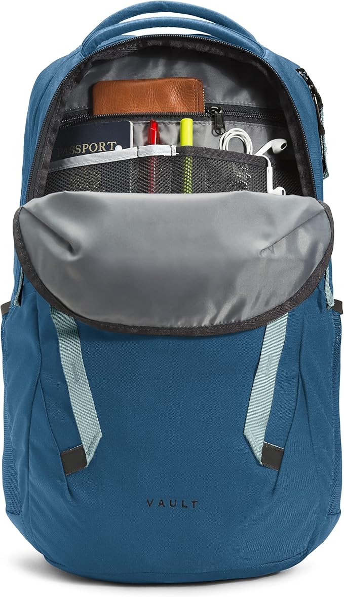 THE NORTH FACE Vault Everyday Laptop Backpack | Commuter Travel Bag with Water-Repellent Finish, Spacious Main Compartment, Monterey Blue/Silver Blue, OS