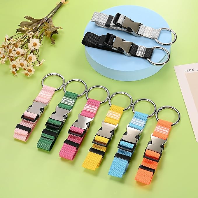 M METERXITY 1-Pack Add A Bag Luggage Strap, Adjustable Suitcase Belt for Connecting Luggage/Backpack/Jacket, Carry Strap with Ring Buckle [Red]