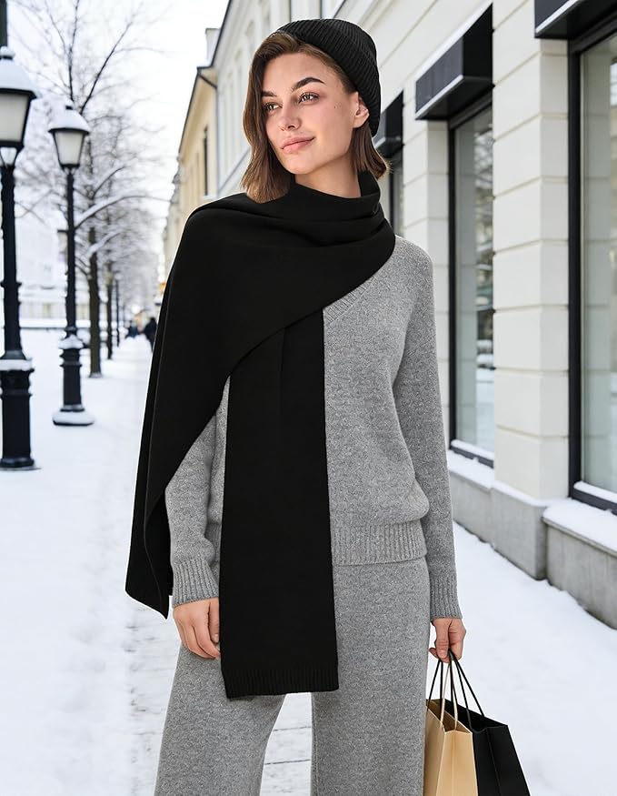 PULI Women's Pashmina Shawl Wraps for Evening Dress Large Scarf Blanket Long Wedding Bridal Winter Warm Shoulder Wrap