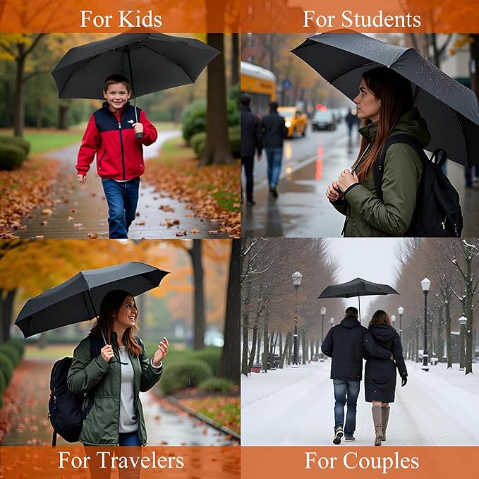 GAOYAING Compact Travel Umbrella with Case Sun&Rain Lightweight Small and Compact Suit for Pocket