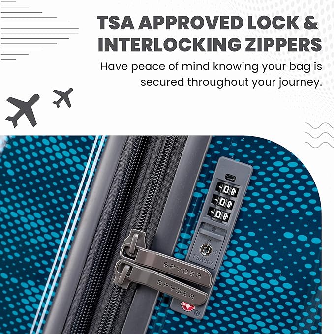 Spyder Matrix 29 Inch Large Checked Luggage Expandable Hardside Upright Suitcase with 360° Spinner Wheels, TSA Approved Lock, Blue
