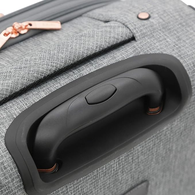 kensie Hudson Softside 3-Piece Spinner Luggage Set, Heather Gray