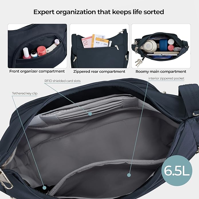Travelon Anti-theft Classic Crossbody Bucket Bag | Anti-theft