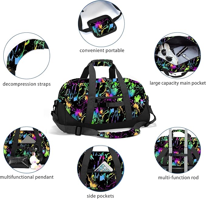 Stumdo Kids Overnighter Duffel Bags for kids, Carry-On Size & Ideal for School Practice or Overnight Travel Weekender Tote for Travel Gym Sport bag for Boys & Girls (11ymao)