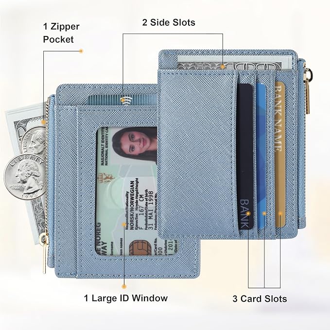 Sodsay Card Case Slim Front Pocket Wallet for Women Credit Card Holder with Keychain | Slim, Front Pocket, Credit Card Holder, with Keychain