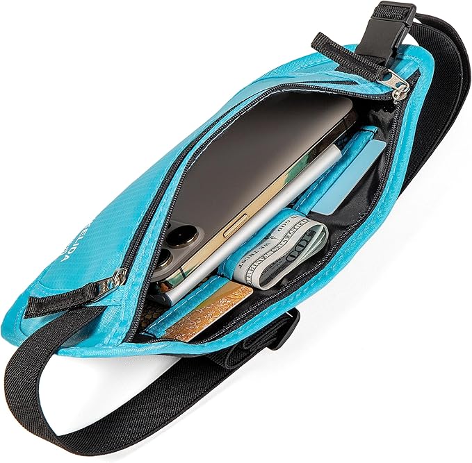 Travel Money Belt - Slim Passport Holder Travel Wallet with RFID Blocking Travel Pouch Undercover Fanny Pack for Women Men