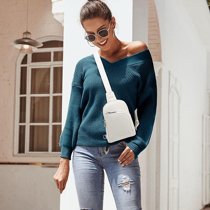INICAT RFID Blocking Sling Bag, Anti Theft Crossbody Bag for Women, Travel Fanny Pack Style Purse, Vegan Leather