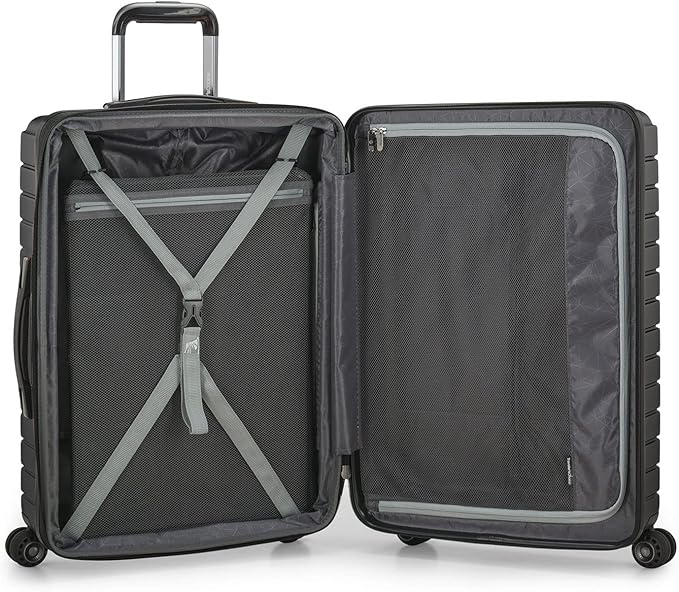 Traveler's Choice Archer Polycarbonate Hardside Spinner Luggage Set, Tie Down Straps, Grey, 3-Piece