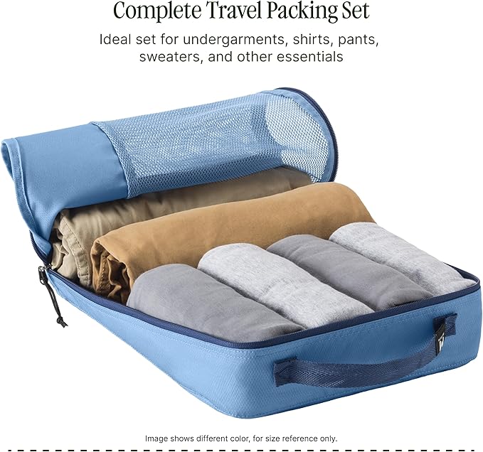 Eagle Creek Pack-It Reveal Cube Set - Packing Cubes for Compartmentalizing Luggage - Durable - Ultra-Lightweight - Water-Resistant - Easy Grab Zipper Pull - Mesh Windows - Storm Grey - XS/S/M