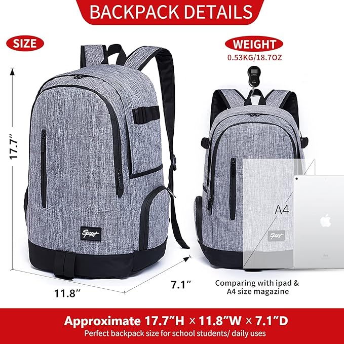 rickyh style School Backpack Travel Bag for Men & Women Lightweight College Back Pack with Laptop Compartmen