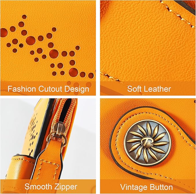 Tipmile Small Wallet for Women Bifold RFID Blocking Card Holder Leather Wallets with Zipper Coin Pocket