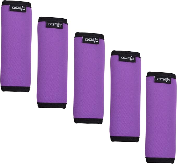 Cosmos 5 Pcs Purple Color Neoprene Handle Wraps/Handle Grip/Luggage Identifier for Travel Bag Luggage Suitcase