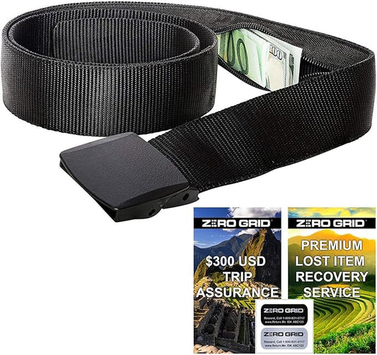 Travel Security Belt - Hidden Money Belt Pouch - Anti-Theft Concealable Design with Zipper Pocket for Cash, Card, Accessories - Adjustable Fit for Men and Women