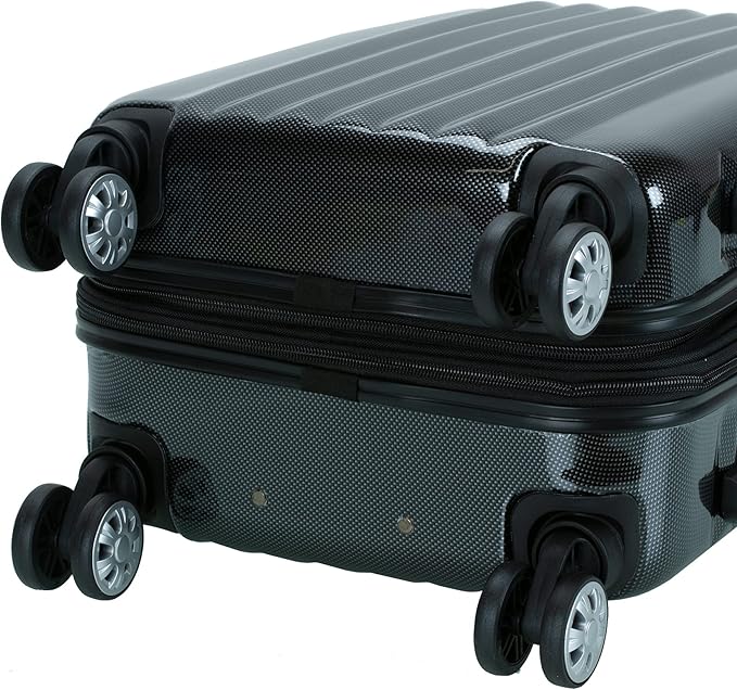Rockland Melbourne Hardside Expandable Spinner Wheel Luggage, Carbon, Carry-On 20-Inch
