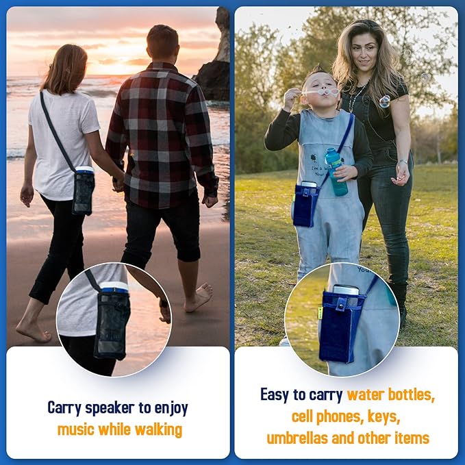 Water Bottle Holder with Strap, Premium Water Bottle Carrier with Strap Easy Clean, Light Water Bottle Carrier Bag, Water Bottle Holder with Pocket for Hiking, Walking, Travel