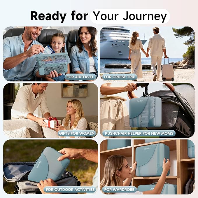 11 Set / 9 Set Packing Cubes for Travel,Gifts for Women Mom Kids,TSA Approved Bags for Makeup, Cosmetic, Toiletry, Organizers for Suitcase Carry On,Cruise Essentials Airplane Accessories,Blue Gray
