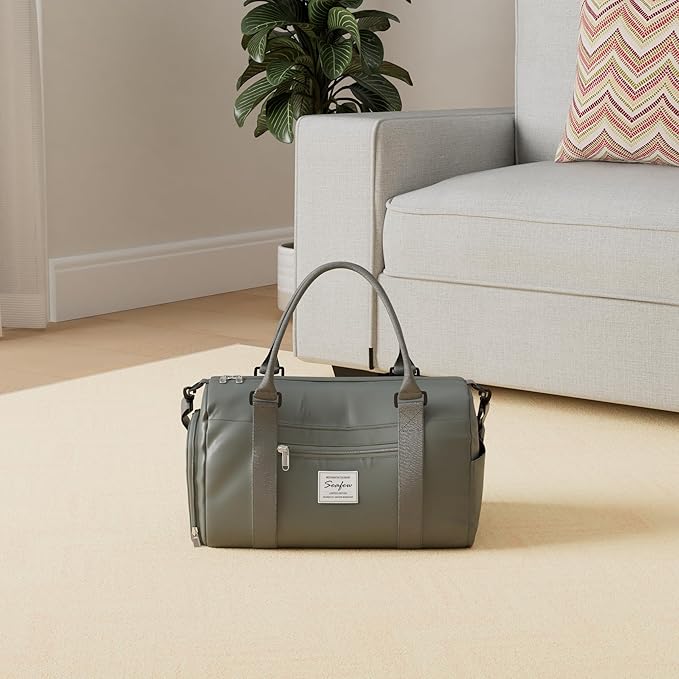 Weekender Gym Duffel Bags for Women Olive Green with Toiletry Bag