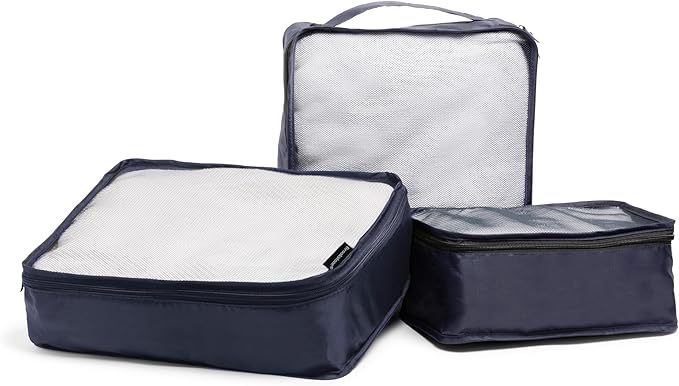 Brookstone Packing Cubes - 6 Piece Compression Packing Cubes for Travel Essentials - Luggage Sets Cube Storage Organizer Bags, Size One Size, Blue