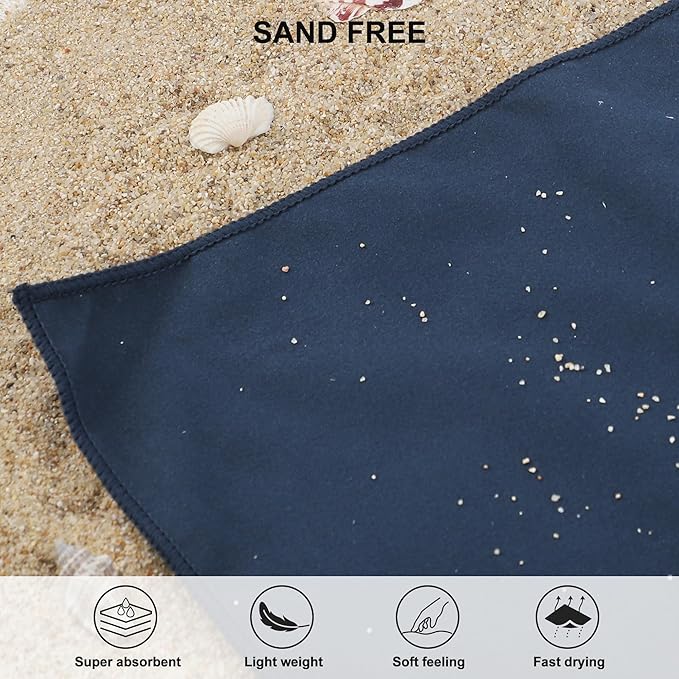 Rainleaf Microfiber Towel Perfect Travel & Gym & Camping Towel. Quick Dry - Super Absorbent - Ultra Compact - Lightweight. Suitable for Trip, Beach, Shower, Backpacking, Pool