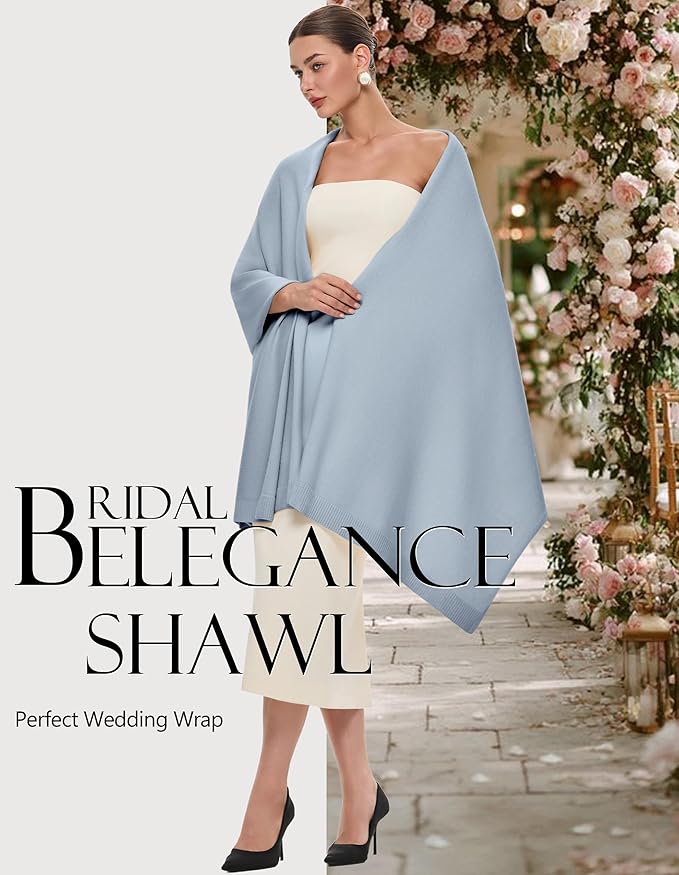 PULI Women's Pashmina Shawl Wraps for Evening Dress Large Scarf Blanket Long Wedding Bridal Winter Warm Shoulder Wrap