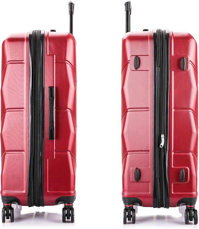 DUKAP ZONIX Luggage with Spinner Wheels | Durable Lightweight Hardside Suitcase Spacious Travel Bag with Handle and Trolley | 30 Inch Large Checked Luggage | Wine