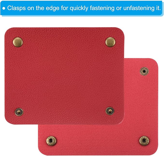 PATIKIL Luggage Handle Wrap, 2 Pack PU Handbag Grip Cover Protector Identifier with Clasp for Suitcase Grocery Shopping Bag, Red