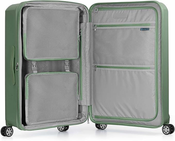 Traveler's Choice Pagosa Hardshell Expandable Luggage with Spinner Wheels, Green, 30-Inch Large