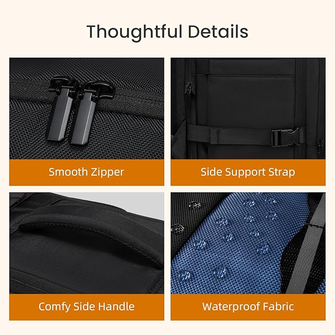 LOVEVOOK Travel Carry on Backpack for Men Women,Expandable 40L Extra Large Travel Laptop Backpack,Water Resistant Durable TSA Airline Approved Business College Carry on Bag Fit 17 Inch Computer,3 Pcs