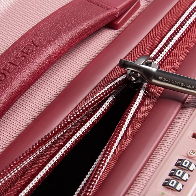 DELSEY PARIS Chatelet Air 2.0 Hardside Luggage with Spinner Wheels, Pink, Checked-Medium 24 Inch