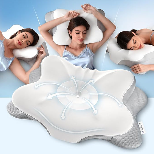 Cervical Neck Pillow for Neck Pain, Ergonomic Memory Foam for Side & Back Sleepers