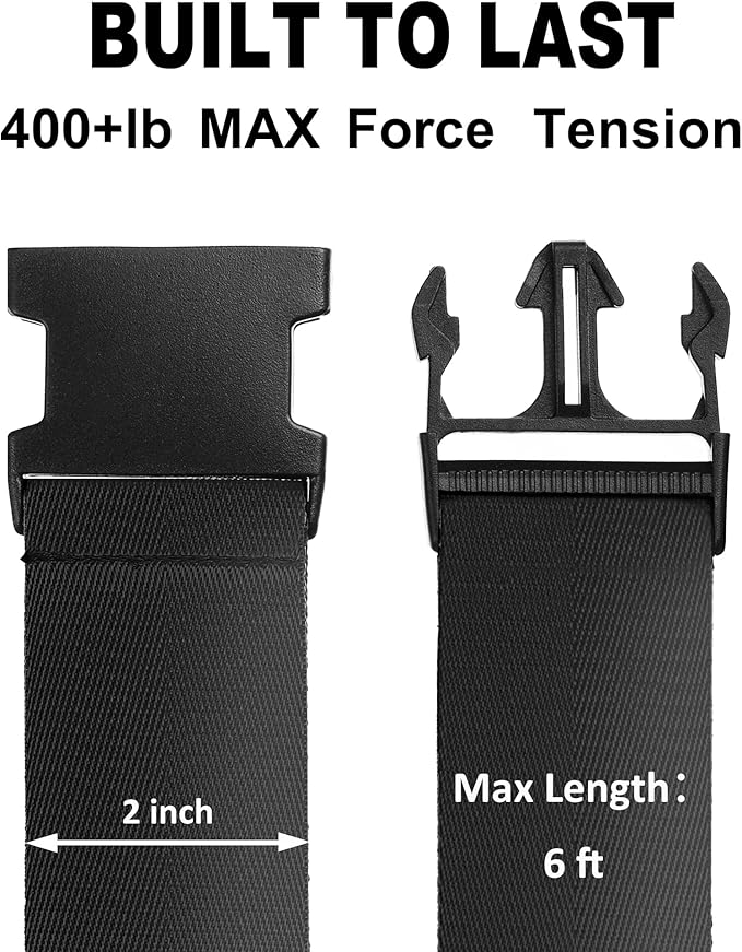 Luggage Straps for Suitcases TSA Approved Travel Belt 8 Pack by Chelmon (Black)