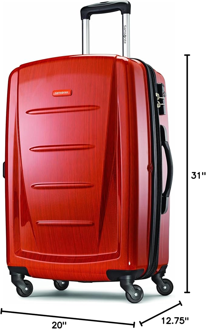 Samsonite Winfield 2 Hardside Expandable Luggage with Spinner Wheels, Orange, Checked-Large 28-Inch