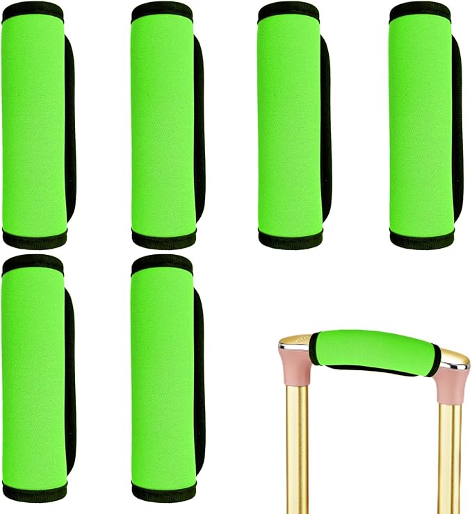 6 Pack Luggage Handle Wrap for Suitcase Luggage Tags Bright Soft Suitcase Identifiers Luggage Handle Covers Travel Accessories, Green
