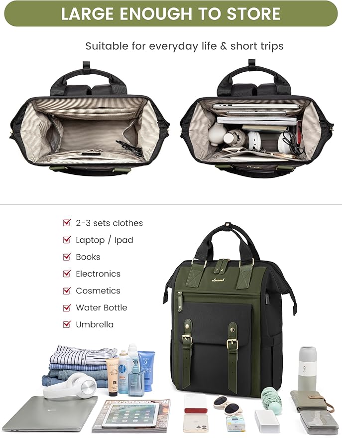 LOVEVOOK Laptop Backpack for Women Work Teacher Bag Travel Backpack, Stylish College Backpack Purse, Business Computer Laptop Bag Nurse Bags, Casual Daypack, 17 Inch