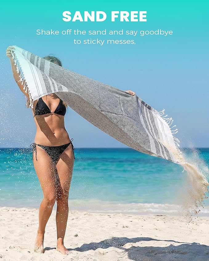 Turkish Beach Towel Quick Dry Sand Free Mens Birthday Gift Ideas for Dad Father Day Husband Brother Uncle Boyfriend in Law Male Boss Grandpa Him Retirement 60th 50th 40th 30th Wife Daughter Son
