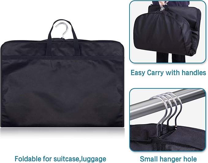 KIMBORA 35" Garment Bags for Hanging Clothes Travel, 4" Gusseted Suit Bags for Closet Storage Mens Garment Protector Cover for Coats, Jackets, Shirts (3 Packs)