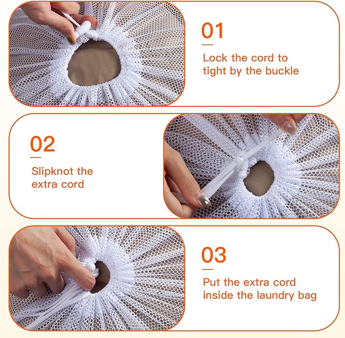 Extra Large Mesh Laundry Bag Heavy Duty Mesh Wash Bag with Drawstring Closure for College, Dorm, Travel, Family and Apartment Dwellers, 27 x 36 Inches, White