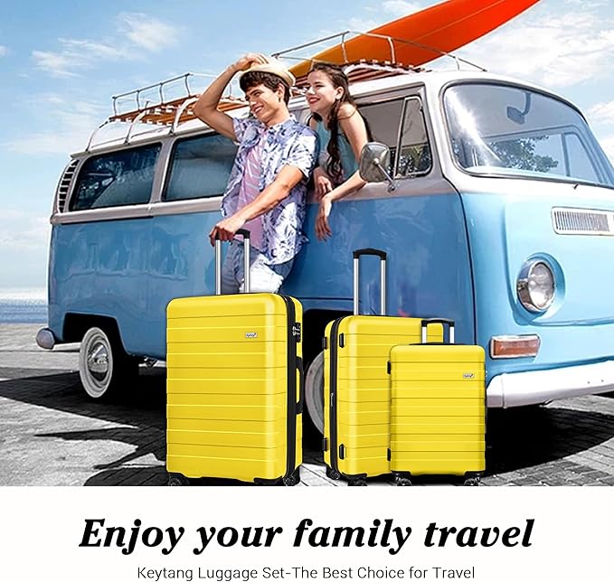 Zebra Luggage Sets 3 Piece, 20" Carry On Luggage with Spinner Wheels, Hardside Business Travel Suitcase Set with TSA Lock, Lightweight Suitcase,20/24/28 inch,Yellow