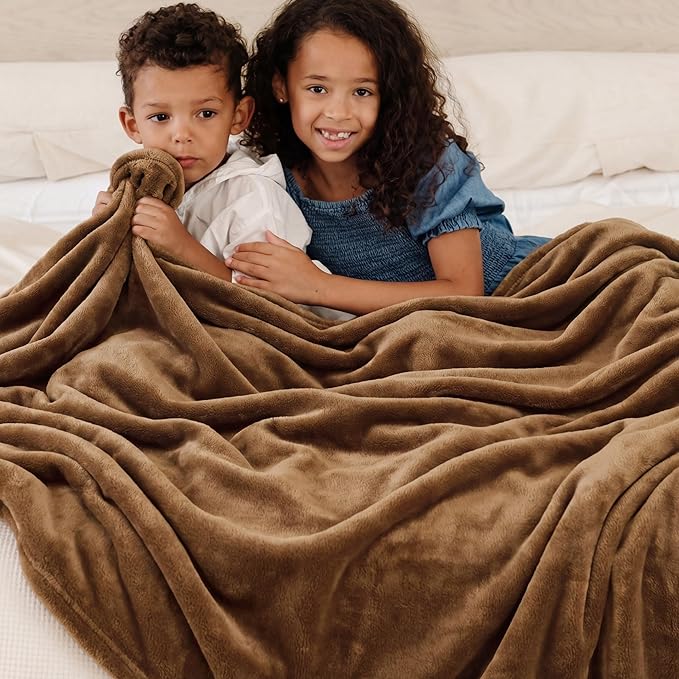 Bedsure GentleSoft Fleece Blanket Twin Size Orange - 300GSM Lightweight Plush Fuzzy Cozy Soft Warm Blanket for Bed, Sofa, Couch, Travel, Camping, 60x80 inches