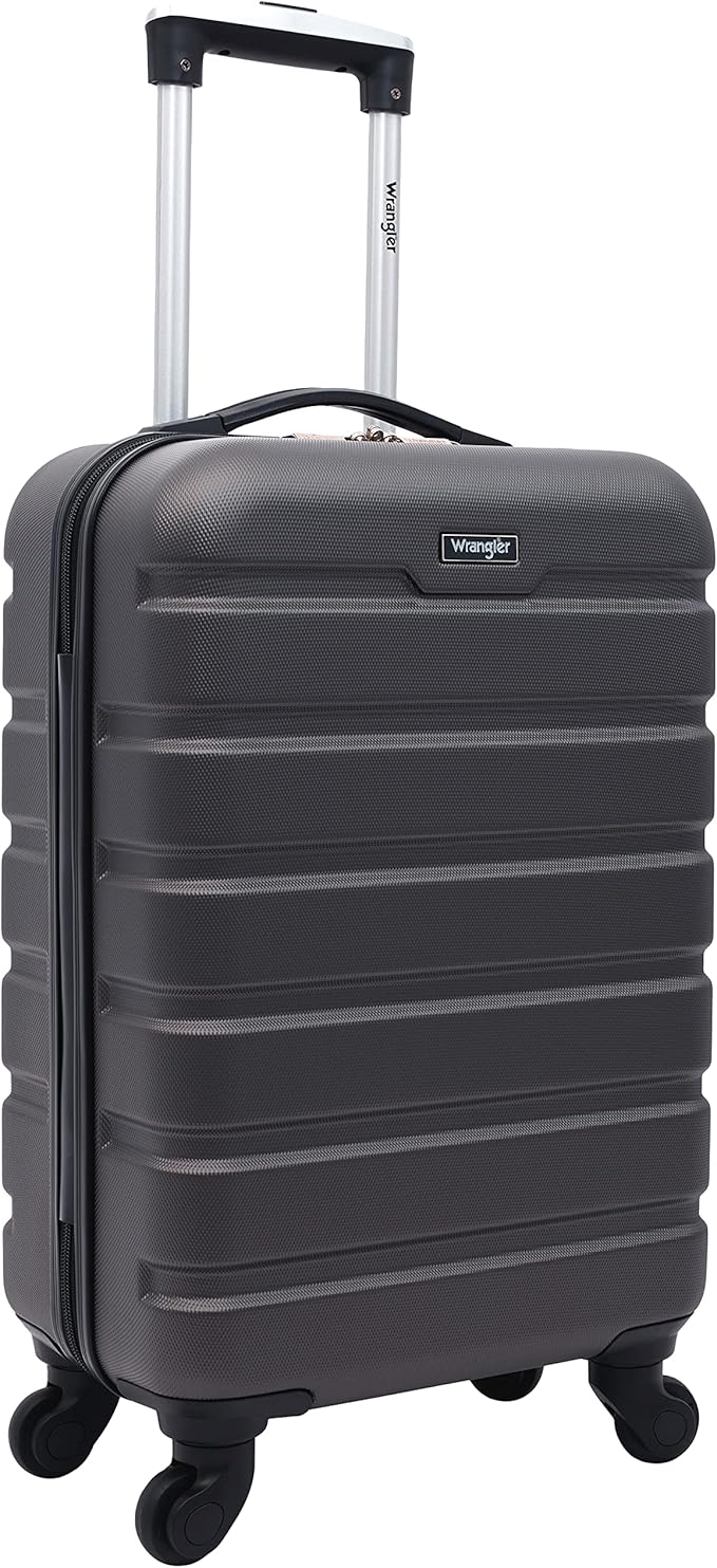 Wrangler 22" Hardside Spinner Carry-On Luggage, Charcoal