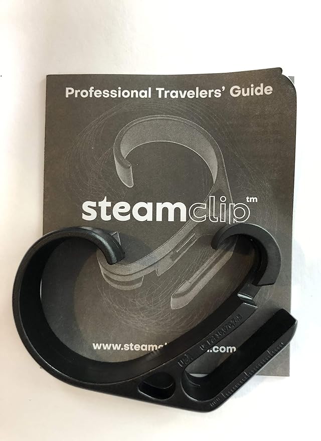 Travel Tool Over shower door hook Traveler's Steamer Clip Hook, Over The Door Hanger for Shower, Heavy Duty Clip Hooks for Clothes Bottle Opener & Phone Stand - 1 pack